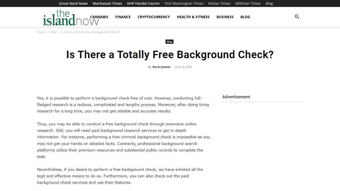 Is There a Totally Free Background Check? - The Island Now